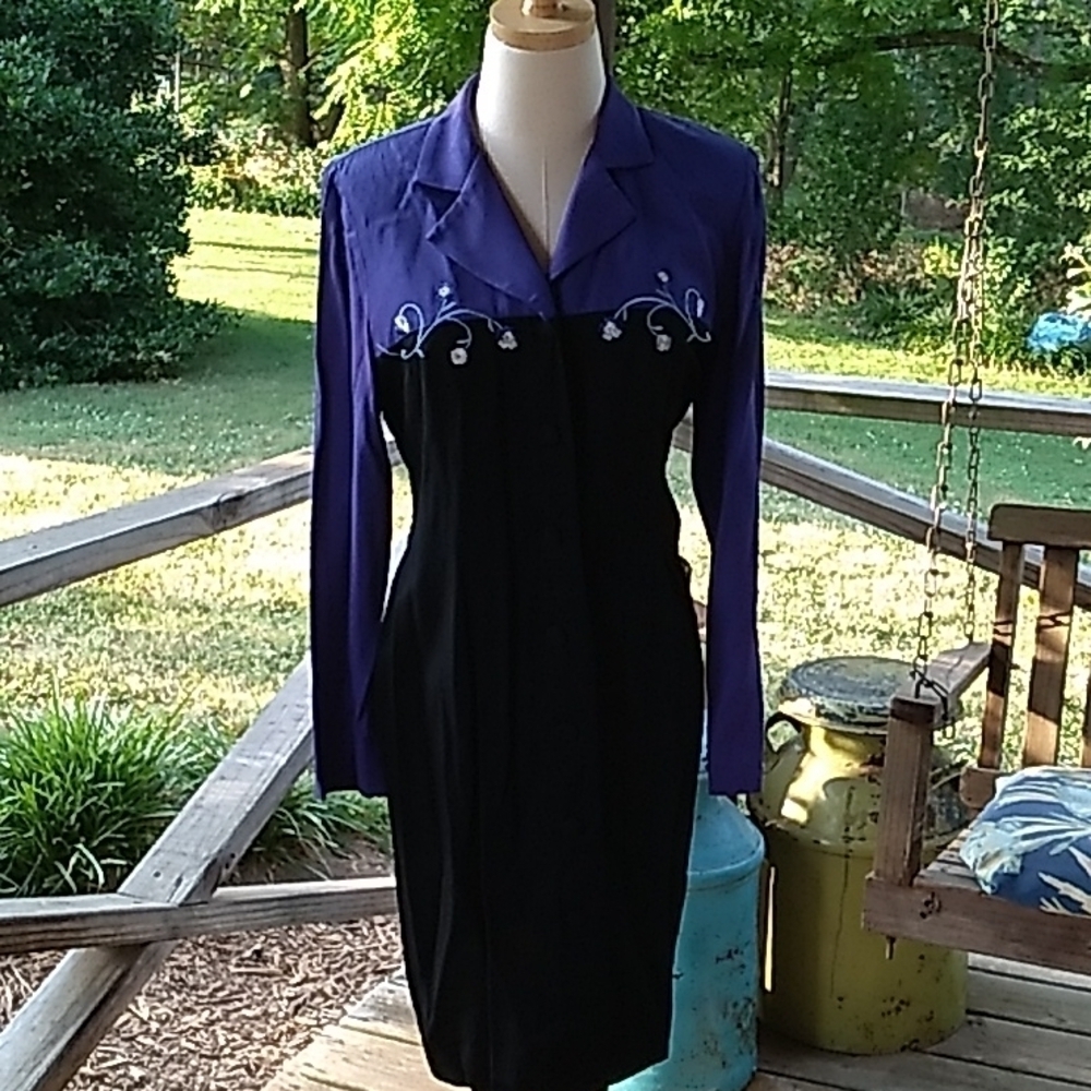 Vintage 1990s S.L.Fashions 10P midi dress 👗